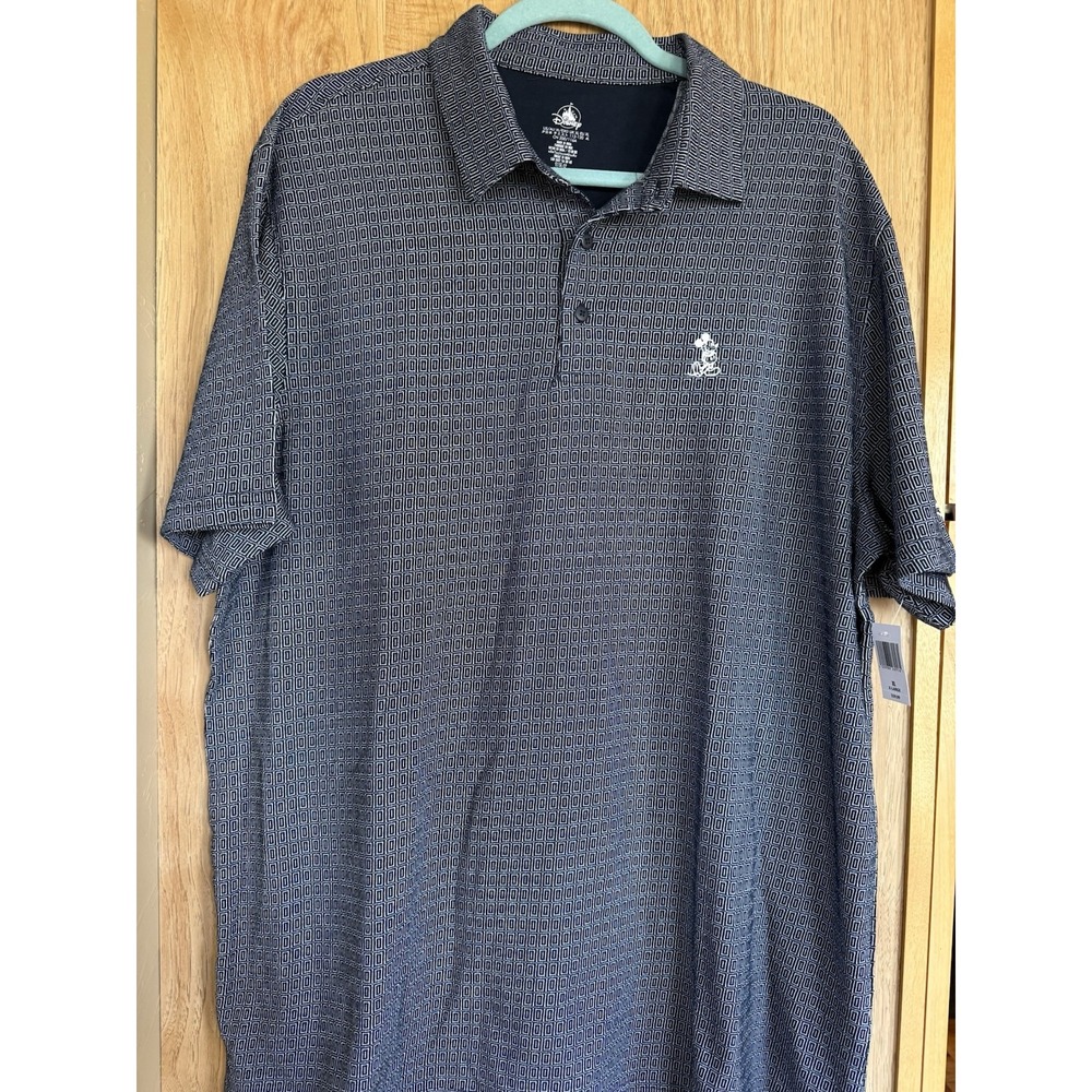 Disney Parks Men's Navy And White Short Sleeve Polo Shirt Sz XL Lightweight NWT - Picture 1 of 4